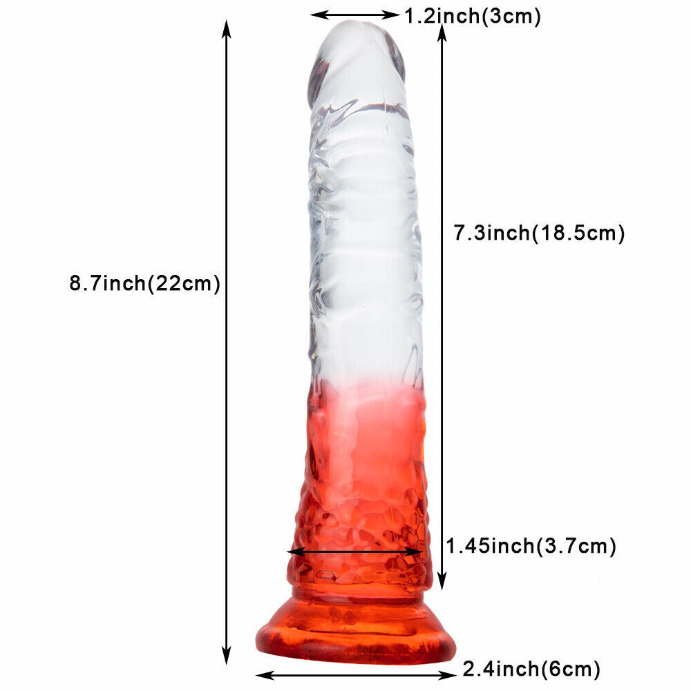 DILDO BICOLOR ACABADO CRISTAL 7"