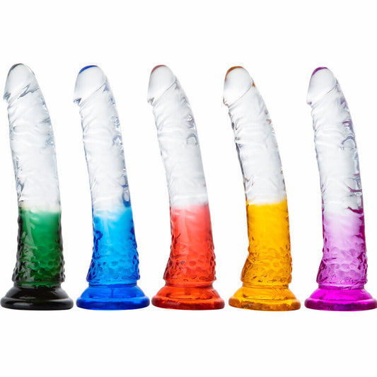 DILDO BICOLOR ACABADO CRISTAL 7"